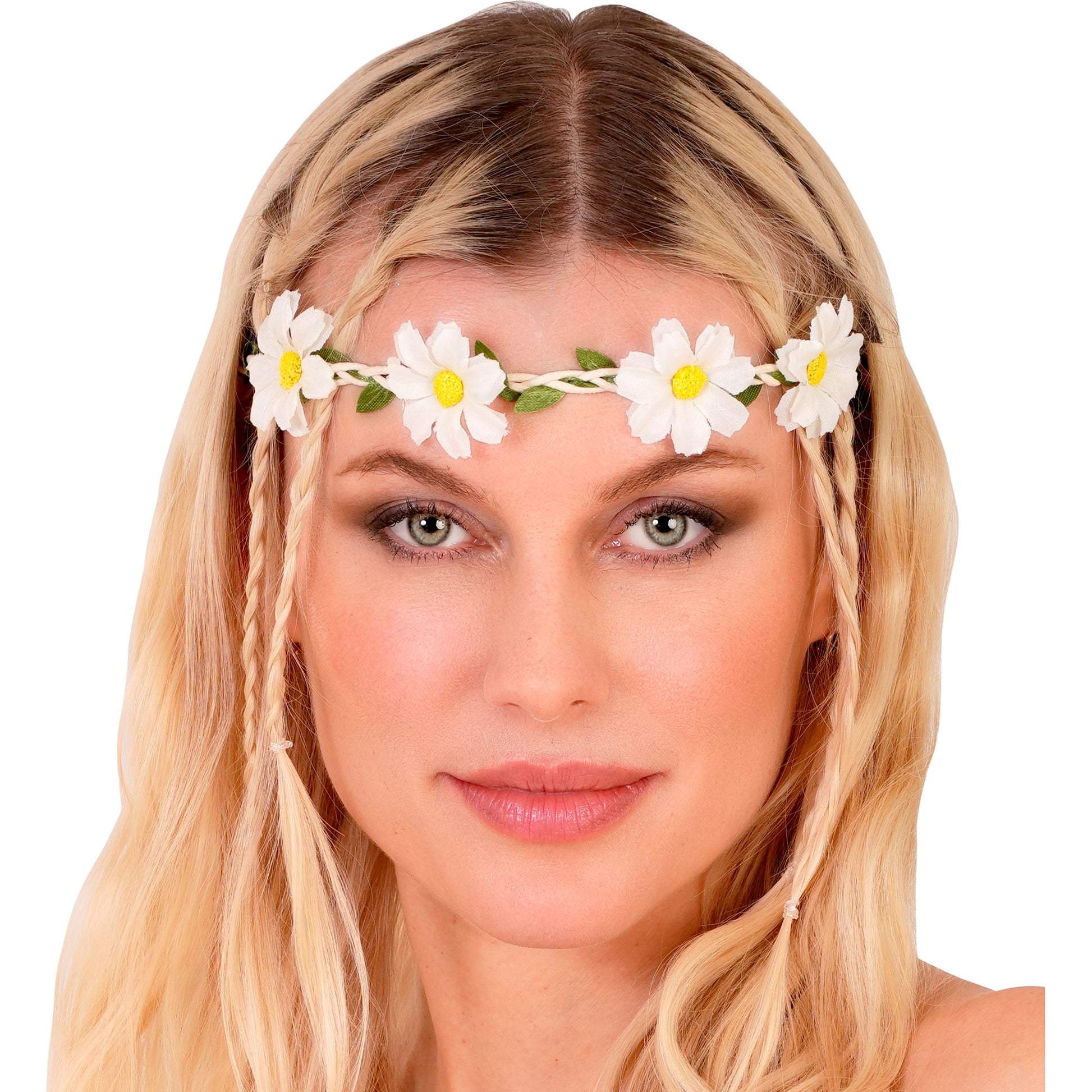 "STIRNBAND / HAARBAND MIT WEIßEN BLUMEN" – Ansicht 4