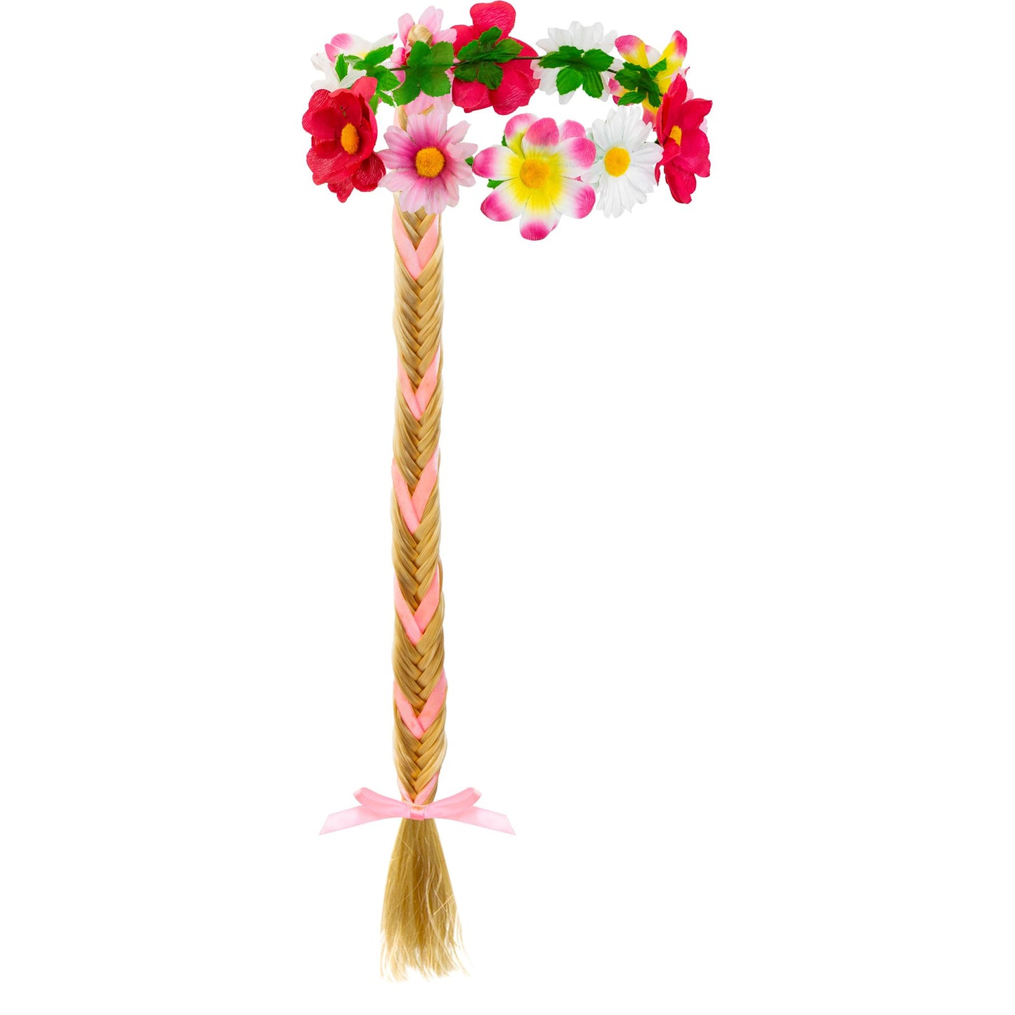 "STIRNBAND / HAARBAND MIT ZOPF UND BLUMEN" – Detailansicht