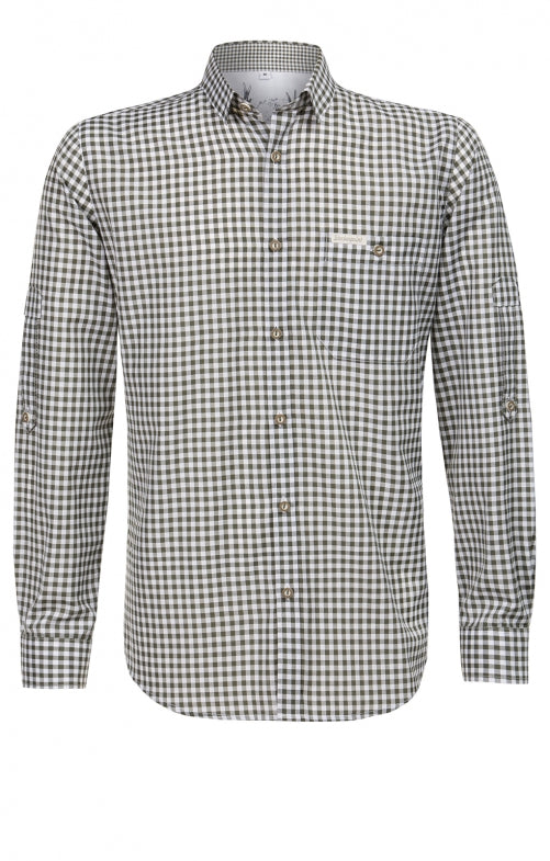 Trachtenhemd Stockerpoint Campos3 Langarm Schilf – Herren Baumwolle - Fasnacht24.ch