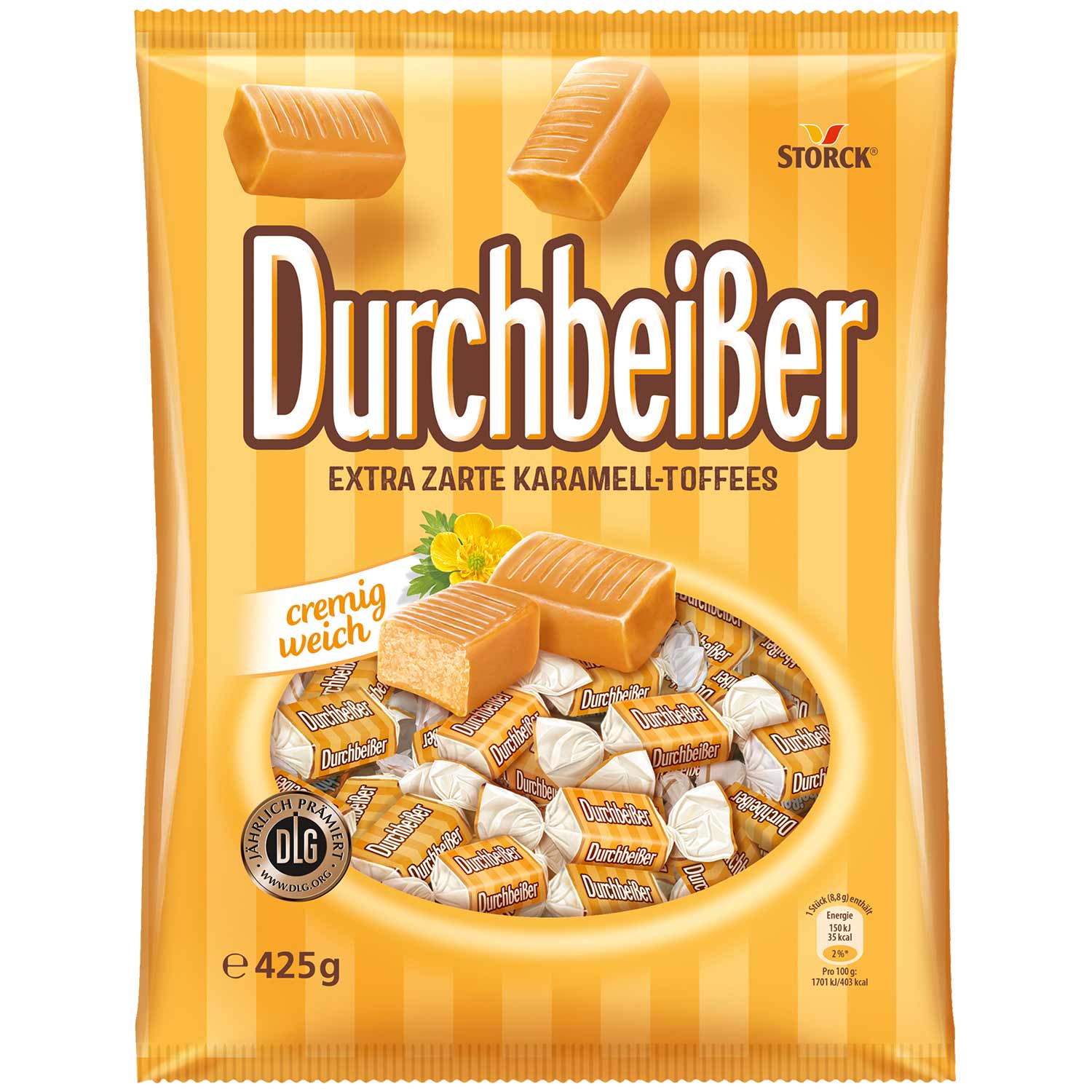 Storck Durchbeisser 425g Karamell-Toffees Bonbons – Produktansicht