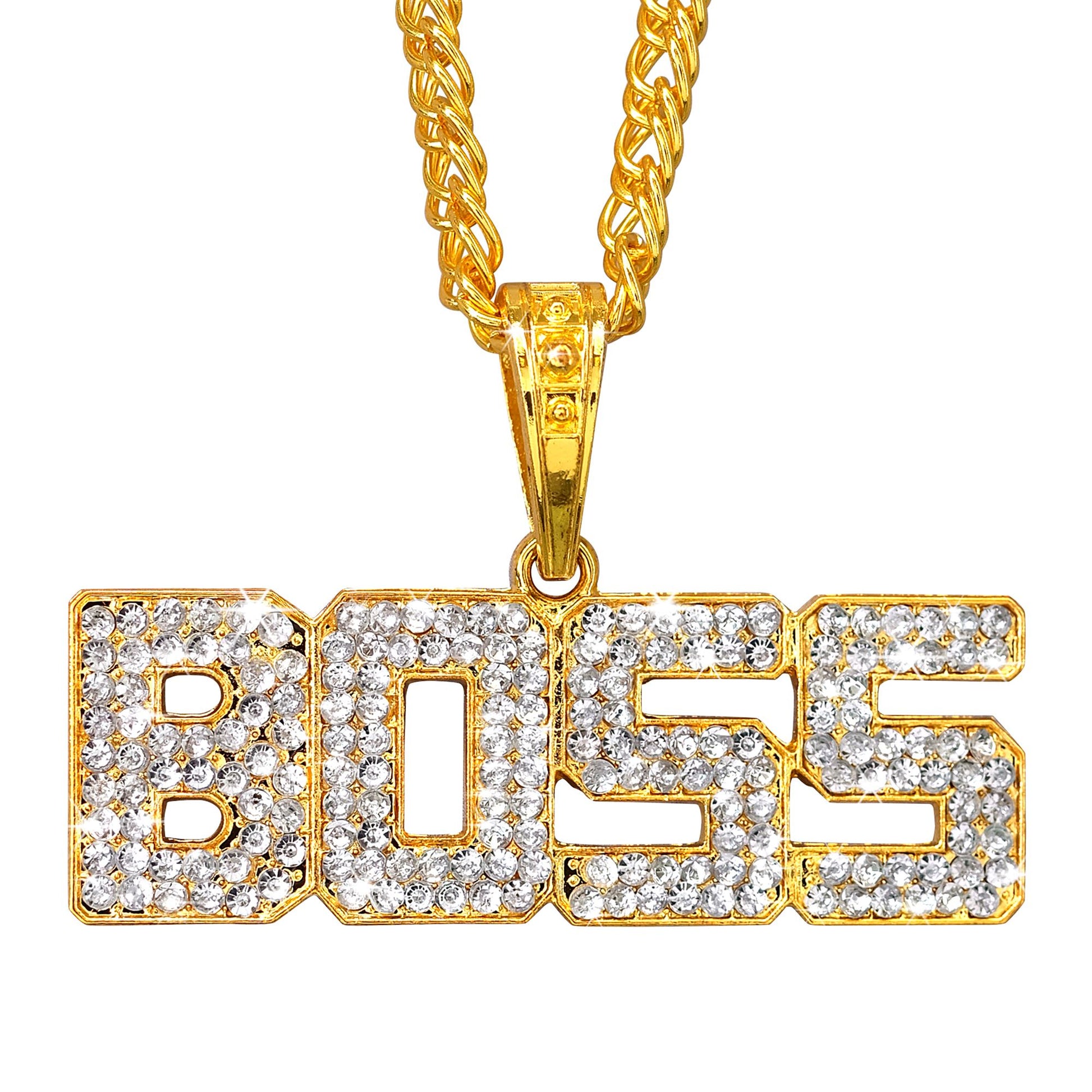 "STRASS BOSS KETTE" 65 cm – Vorderansicht