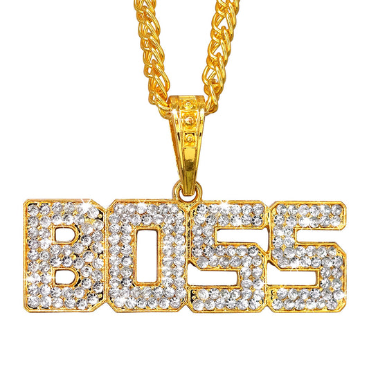 "STRASS BOSS KETTE" 65 cm – Vorderansicht