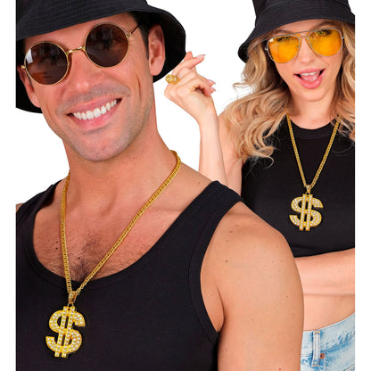 "STRASS DOLLAR KETTE" 65 cm – Ansicht 3