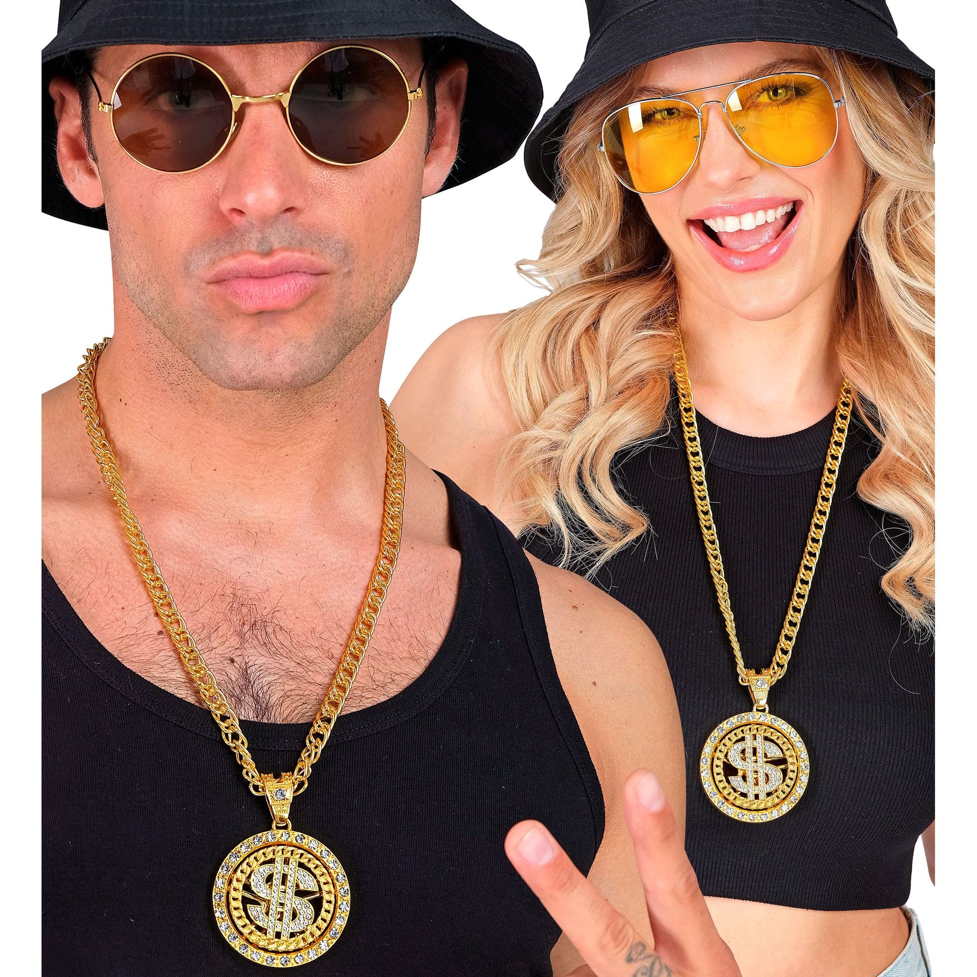 "STRASS DOLLAR KETTE" 70 cm – Ansicht 3