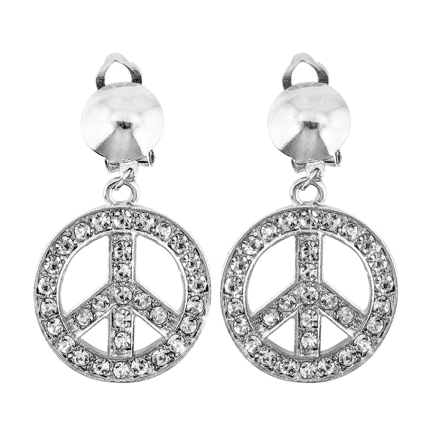 "STRASS OHRRINGE PEACE & LOVE" – Vorderansicht