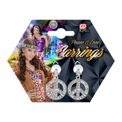 "STRASS OHRRINGE PEACE & LOVE" – Detailansicht