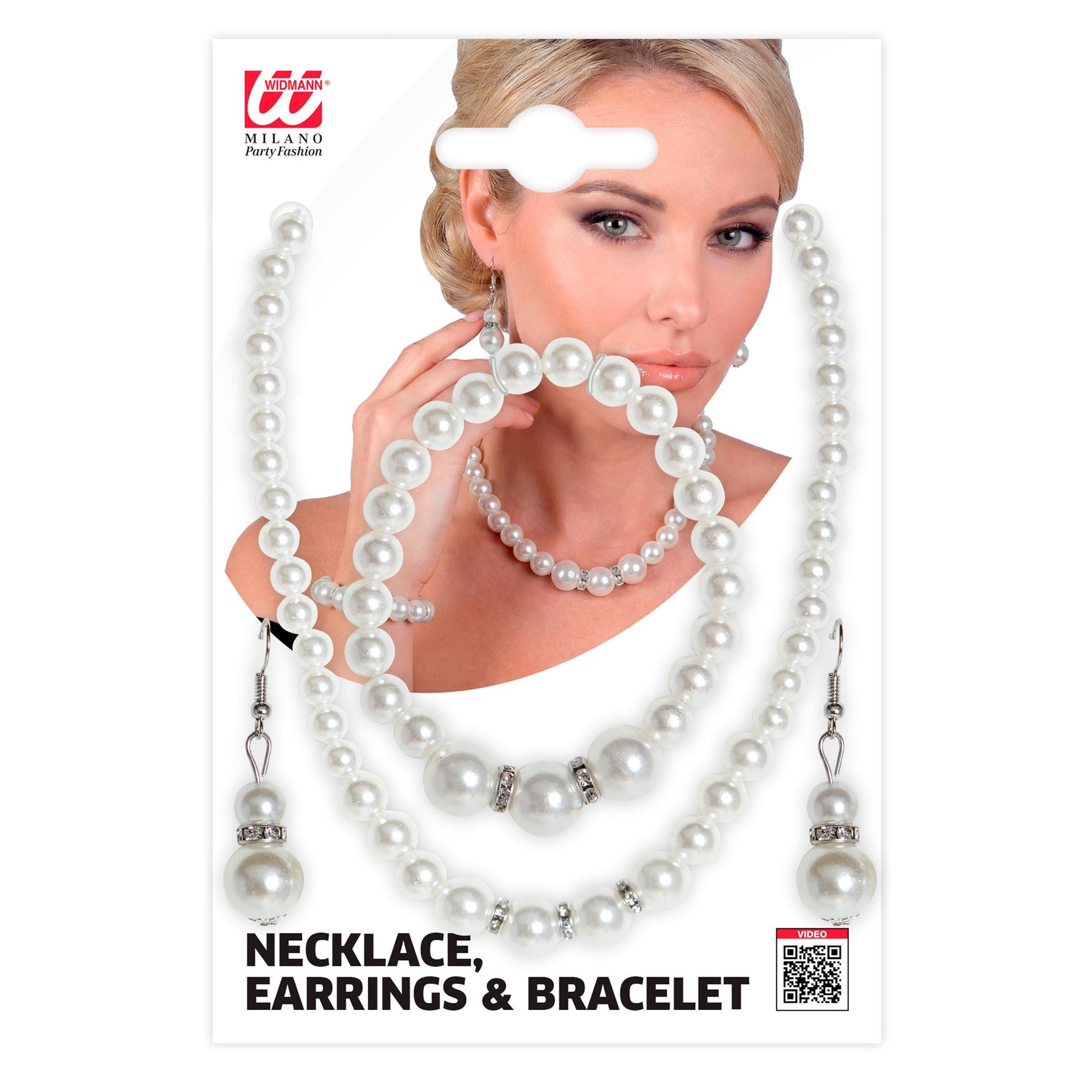 "STRASS PERLENKETTE, OHRRINGE & ARMBAND" – Detailansicht
