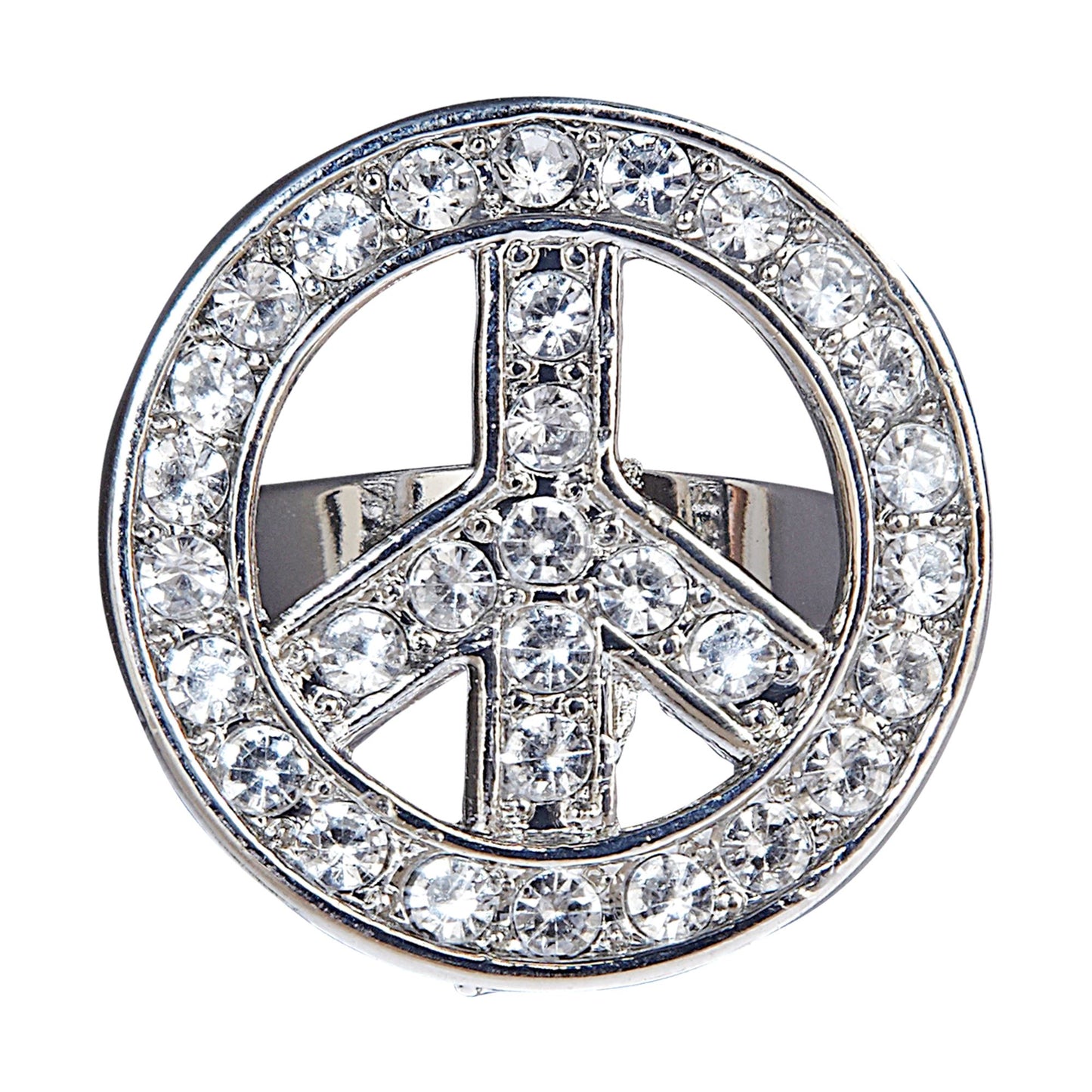 "STRASS RING PEACE & LOVE" – Vorderansicht