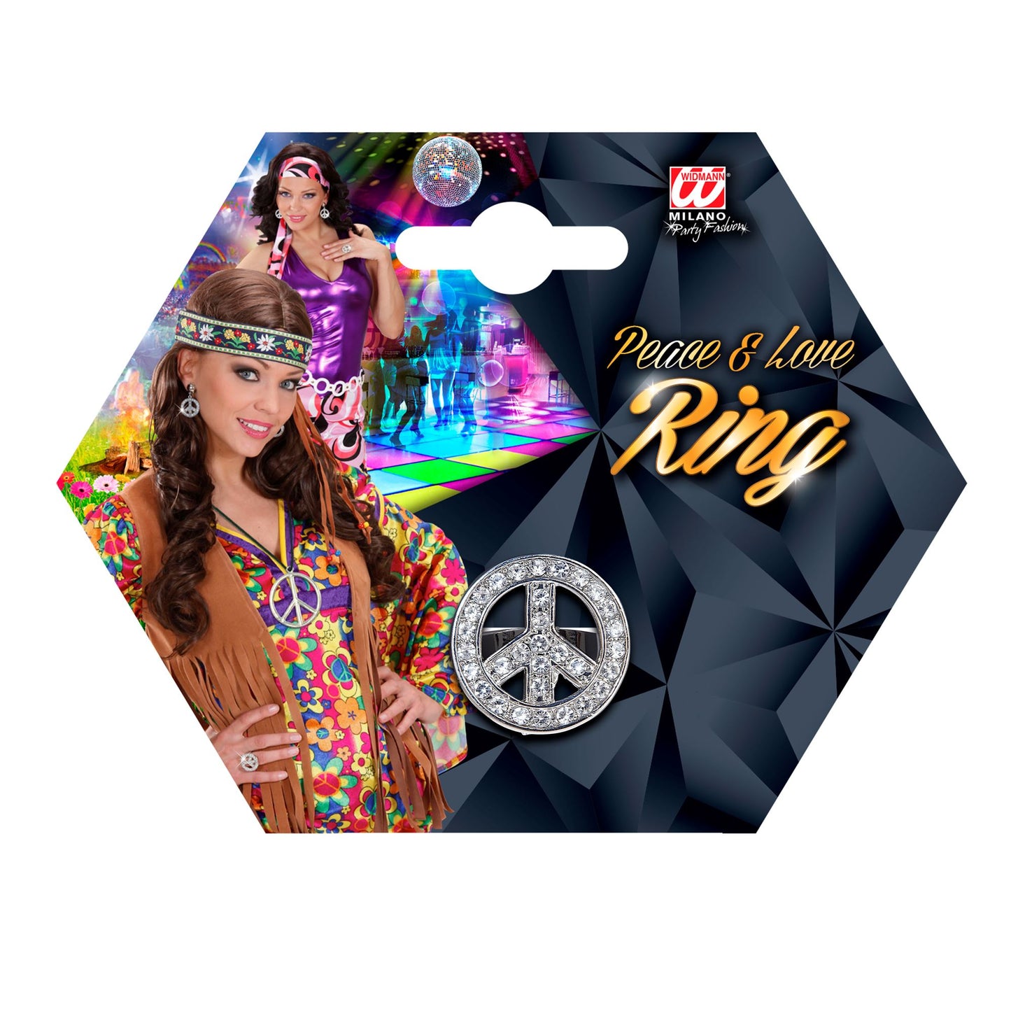 "STRASS RING PEACE & LOVE" – Ansicht 3