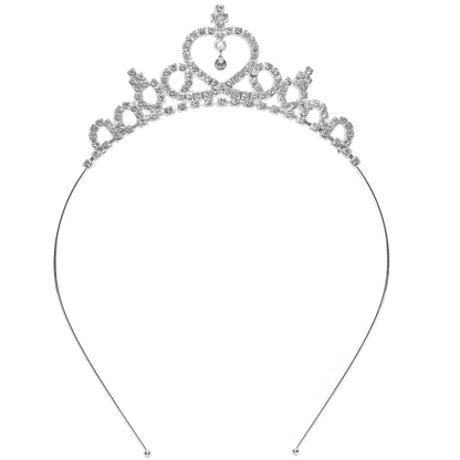 "STRASS TIARA / DIADEM MIT ANHÄNGER" in Kindergröße – Vorderansicht