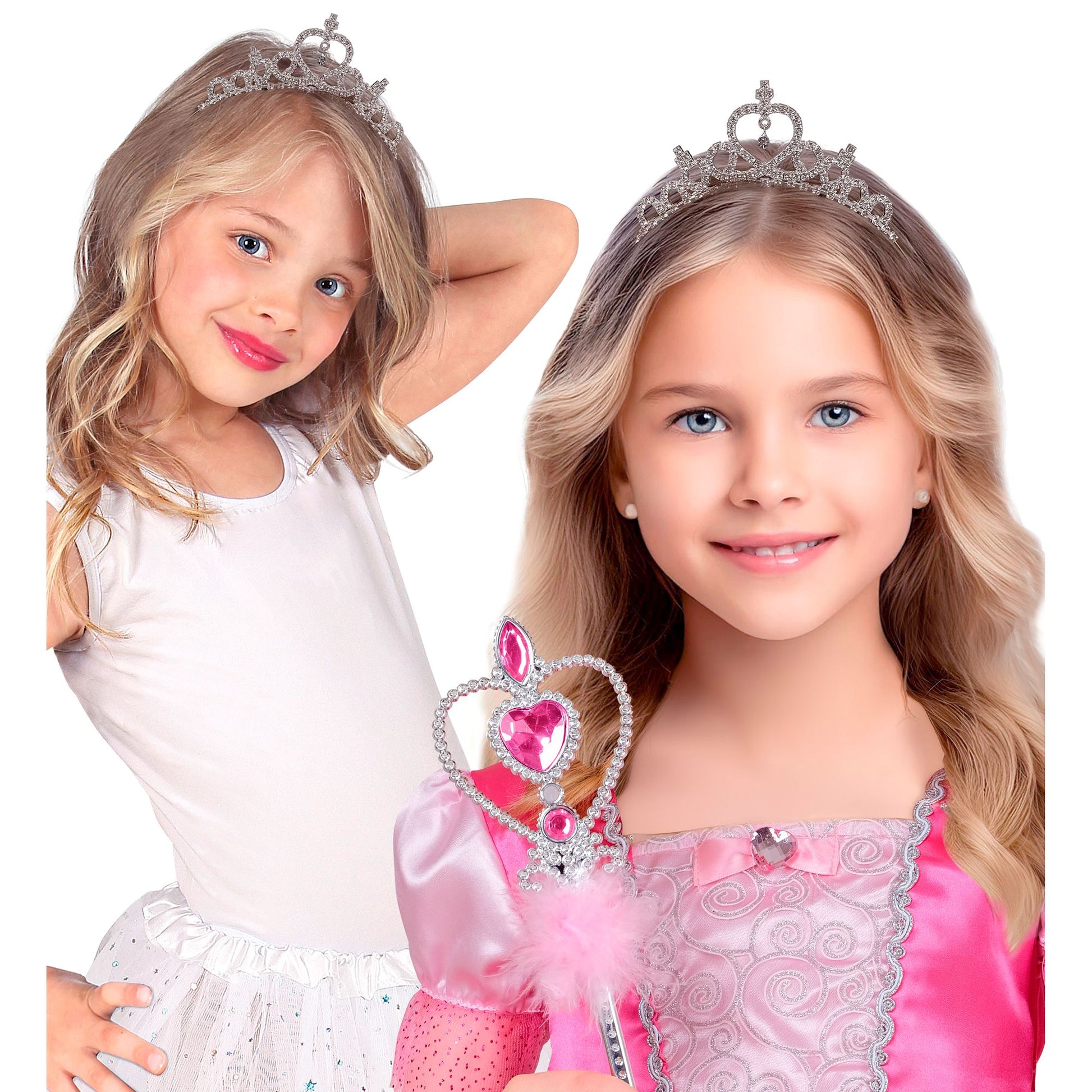 "STRASS TIARA / DIADEM MIT ANHÄNGER" in Kindergröße – Ansicht 3