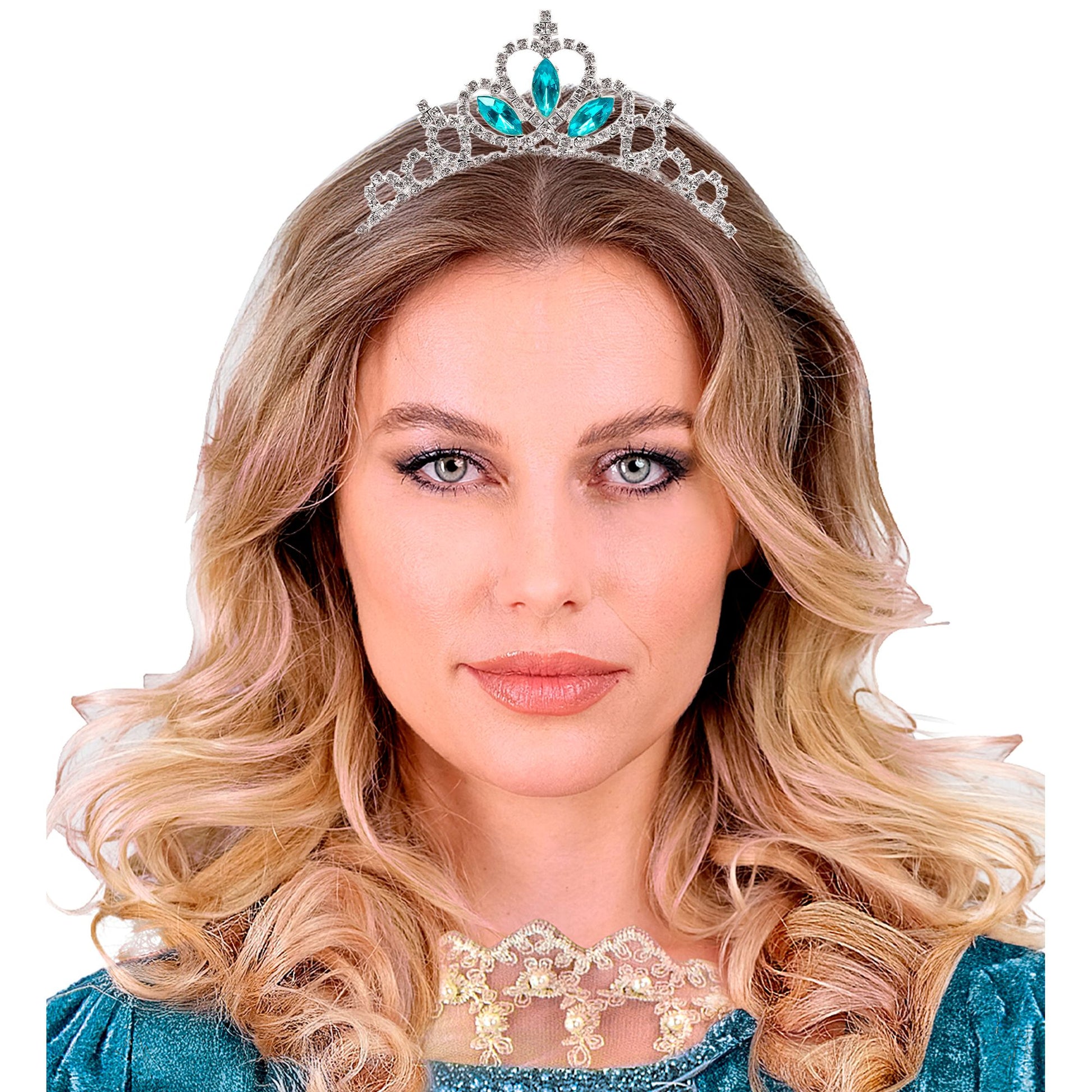 "STRASS TIARA / DIADEM MIT BLAUEN EDELSTEINEN" in Kindergröße – Ansicht 6