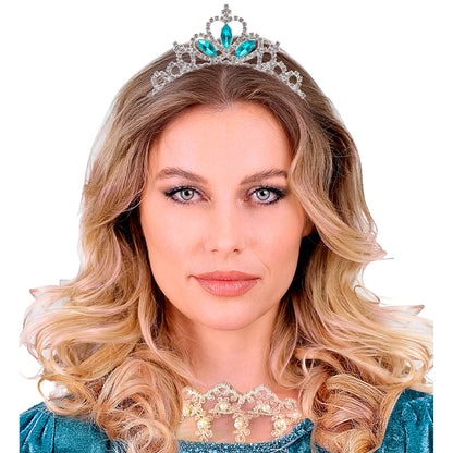"STRASS TIARA / DIADEM MIT BLAUEN EDELSTEINEN" in Kindergröße – Ansicht 6
