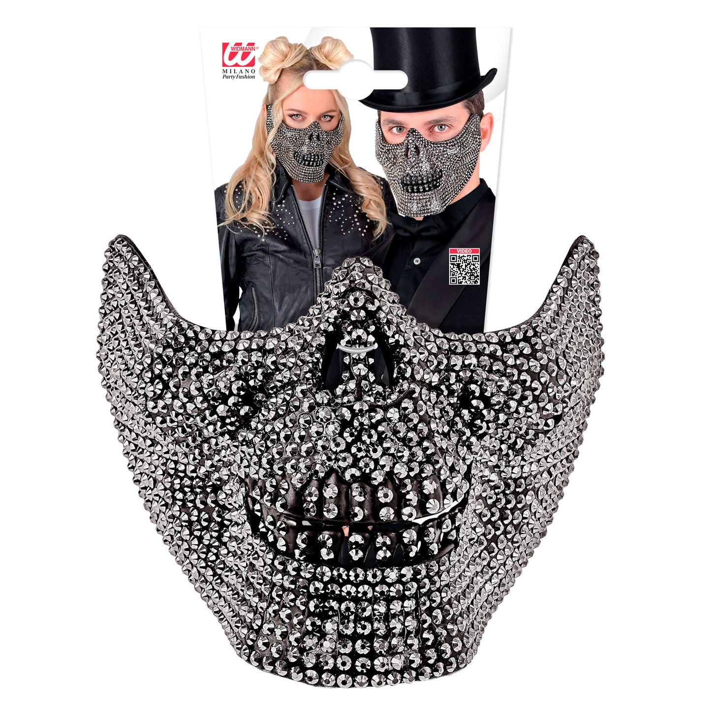 "STRASS TOTENKOPFMASKE" – Detailansicht