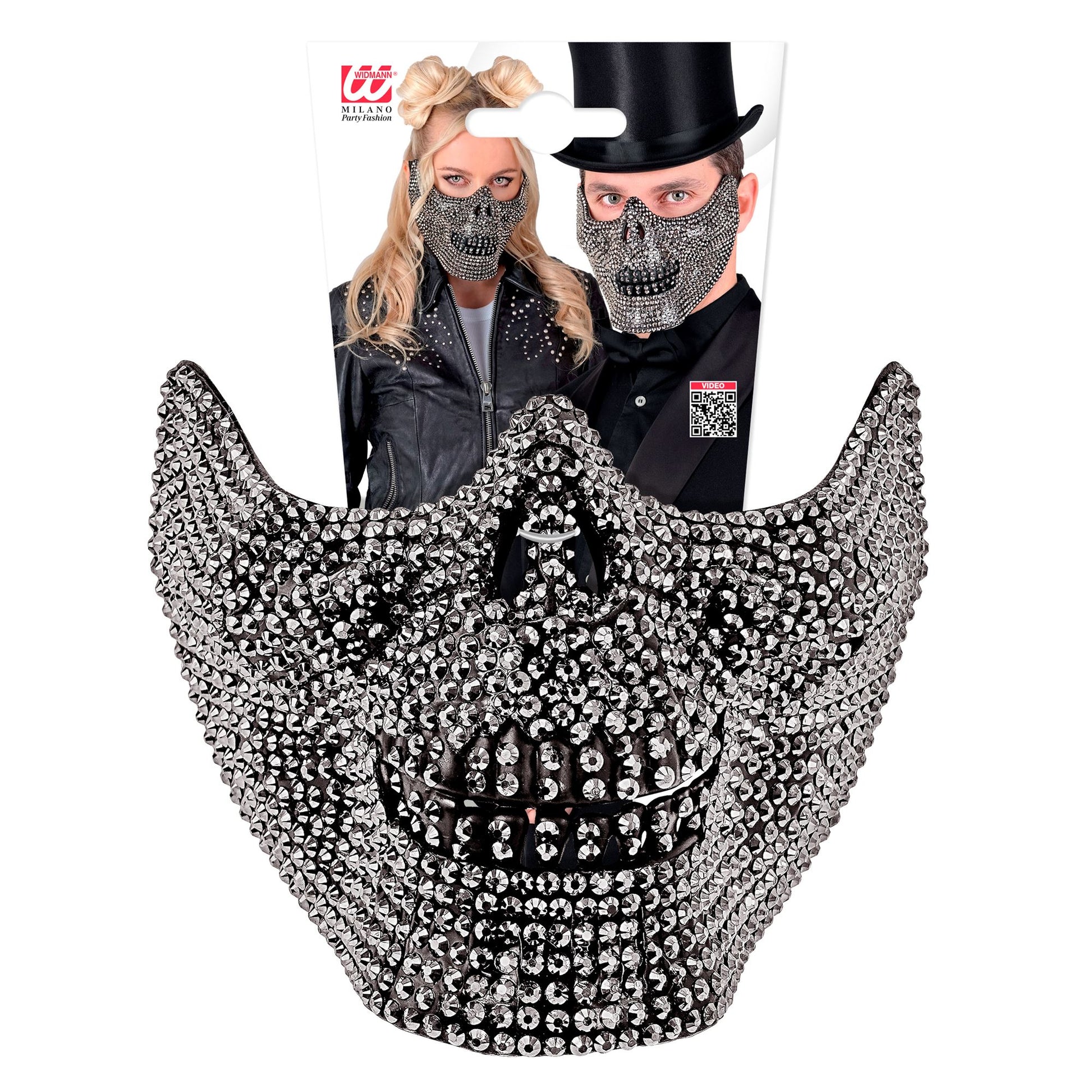 "STRASS TOTENKOPFMASKE" – Detailansicht