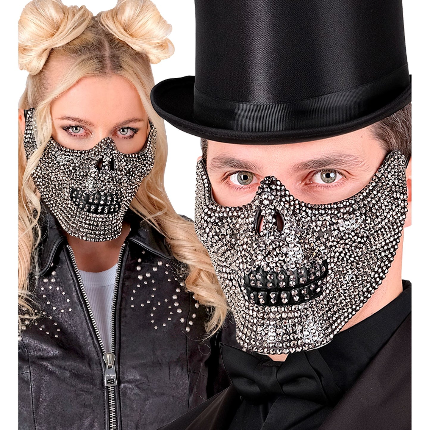 "STRASS TOTENKOPFMASKE" – Ansicht 3