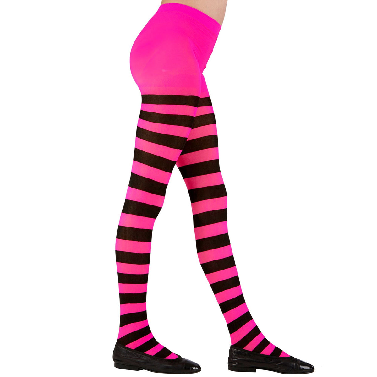 "STRUMPFHOSE PINK/SCHWARZ GESTREIFT" 70 DEN – Vorderansicht