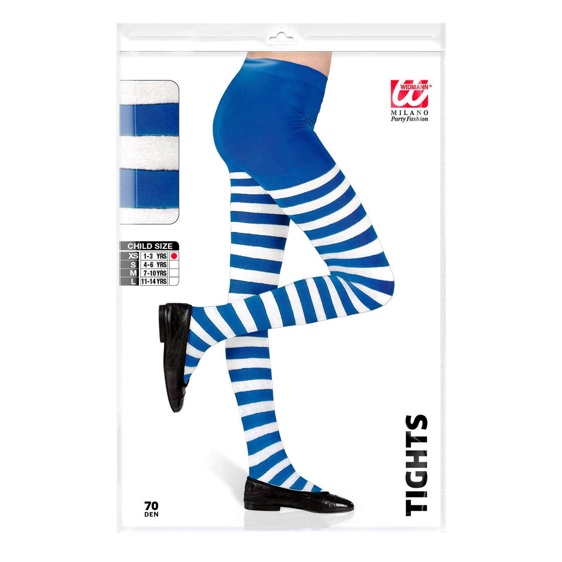 "STRUMPFHOSE WEIß/BLAU GESTREIFT" 70 DEN – Detailansicht
