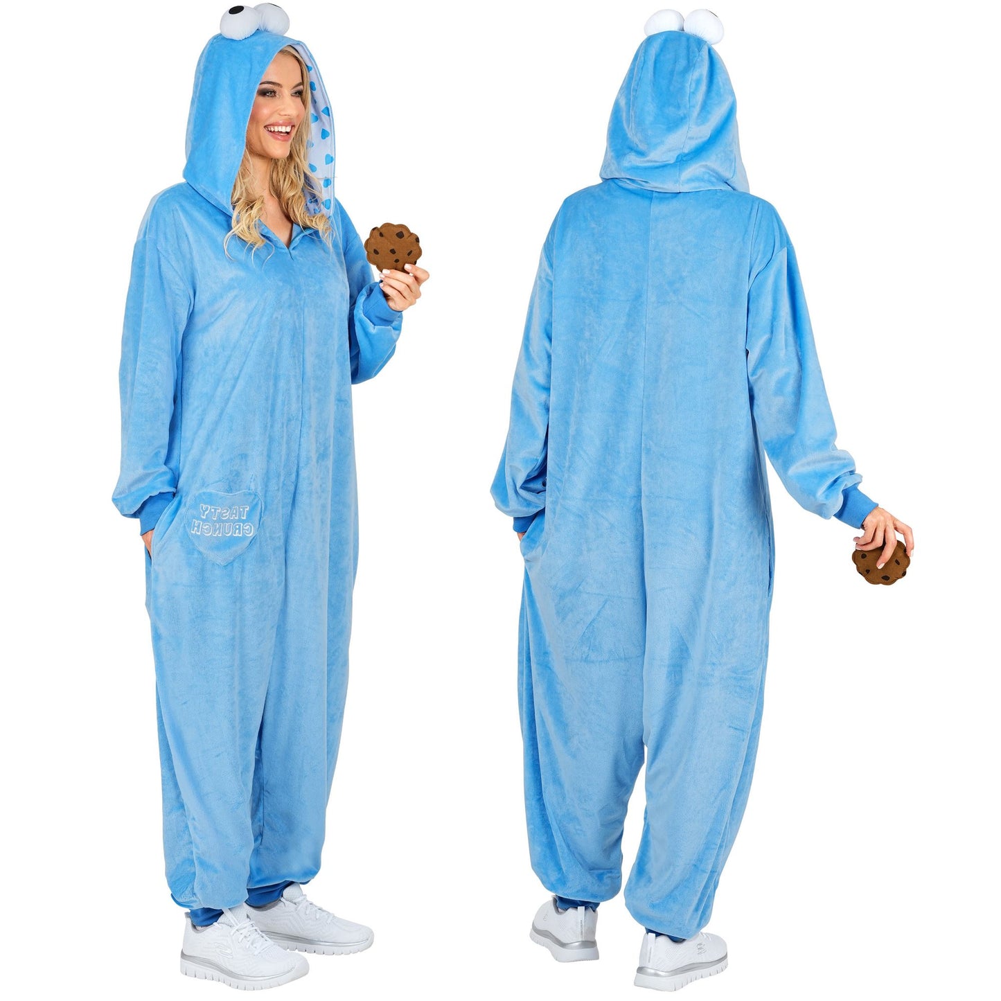 "SÜßIGKEITEN ONESIE PLÜSCHKOSTÜM“ (Overall mit Kapuze, Keks) – Detailansicht