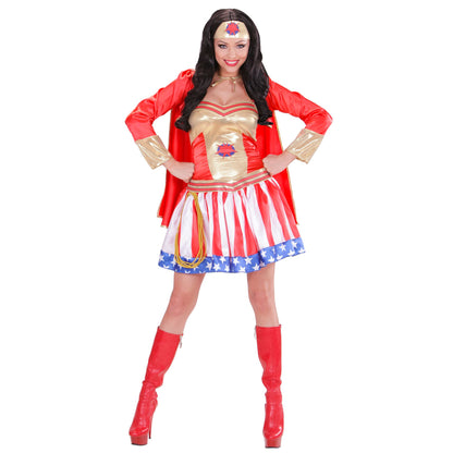"SUPER HERO GIRL" (Kleid mit Umhang, Kopfteil) – Detailansicht