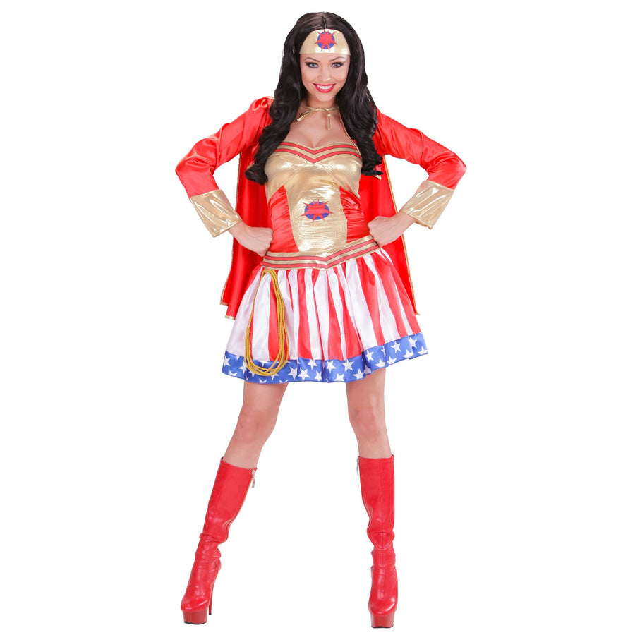 "SUPER HERO GIRL" (Kleid mit Umhang, Kopfteil) – Detailansicht