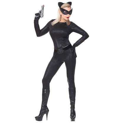"SUPER KATZE" (Overall, Handschuhe, Ohren, Augenmaske) – Detailansicht
