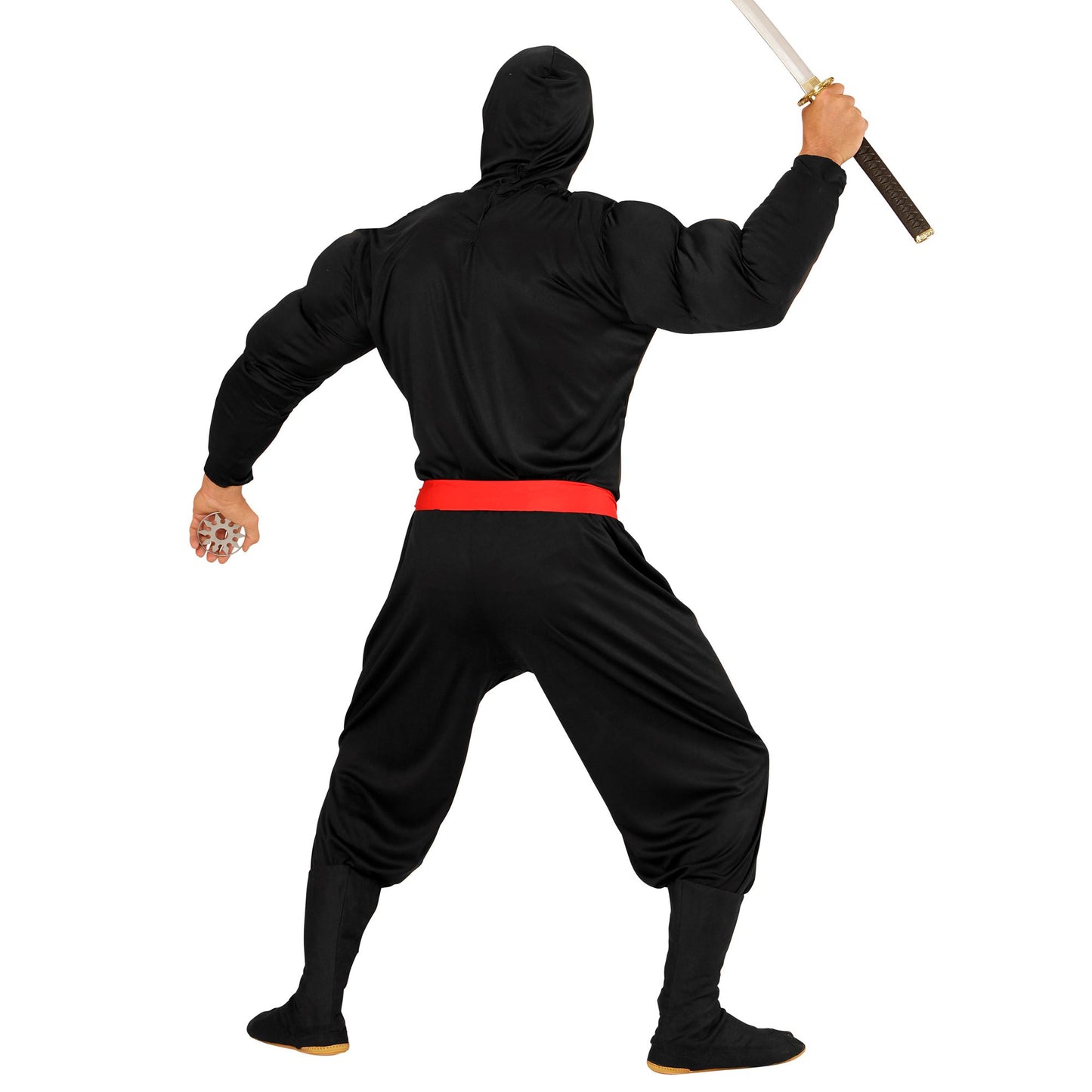 "SUPER MUSKEL NINJA" (Muskelshirt mit Kapuze, Gesichtsmaske, Hose, Gürtel) – Ansicht 4