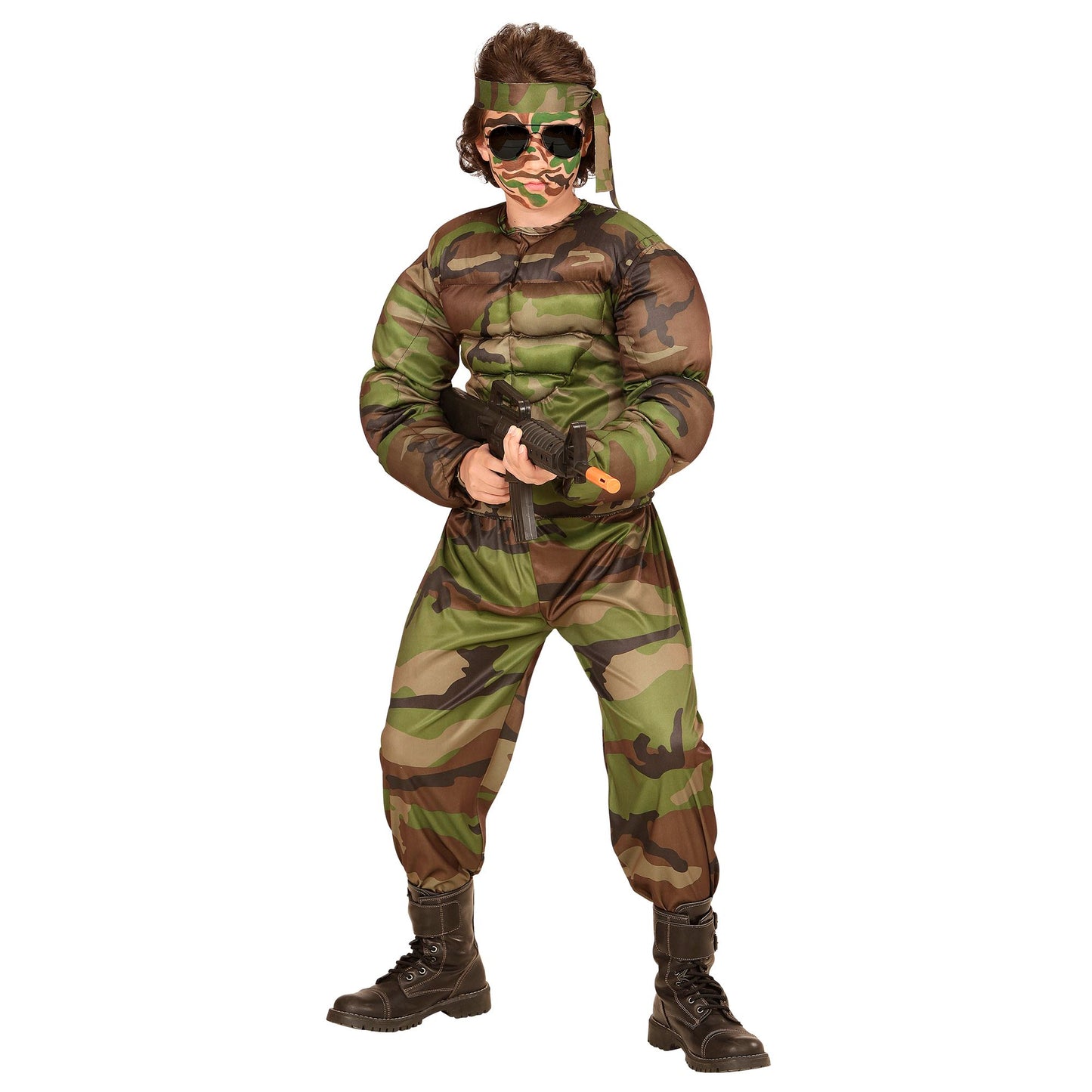 "SUPER MUSKEL SOLDAT" (Muskelshirt, Hose, Stirnband) – Ansicht 3