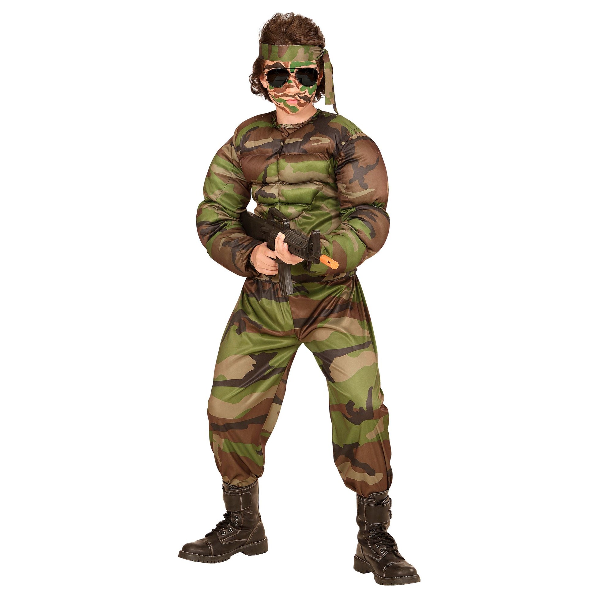 "SUPER MUSKEL SOLDAT" (Muskelshirt, Hose, Stirnband) – Ansicht 3