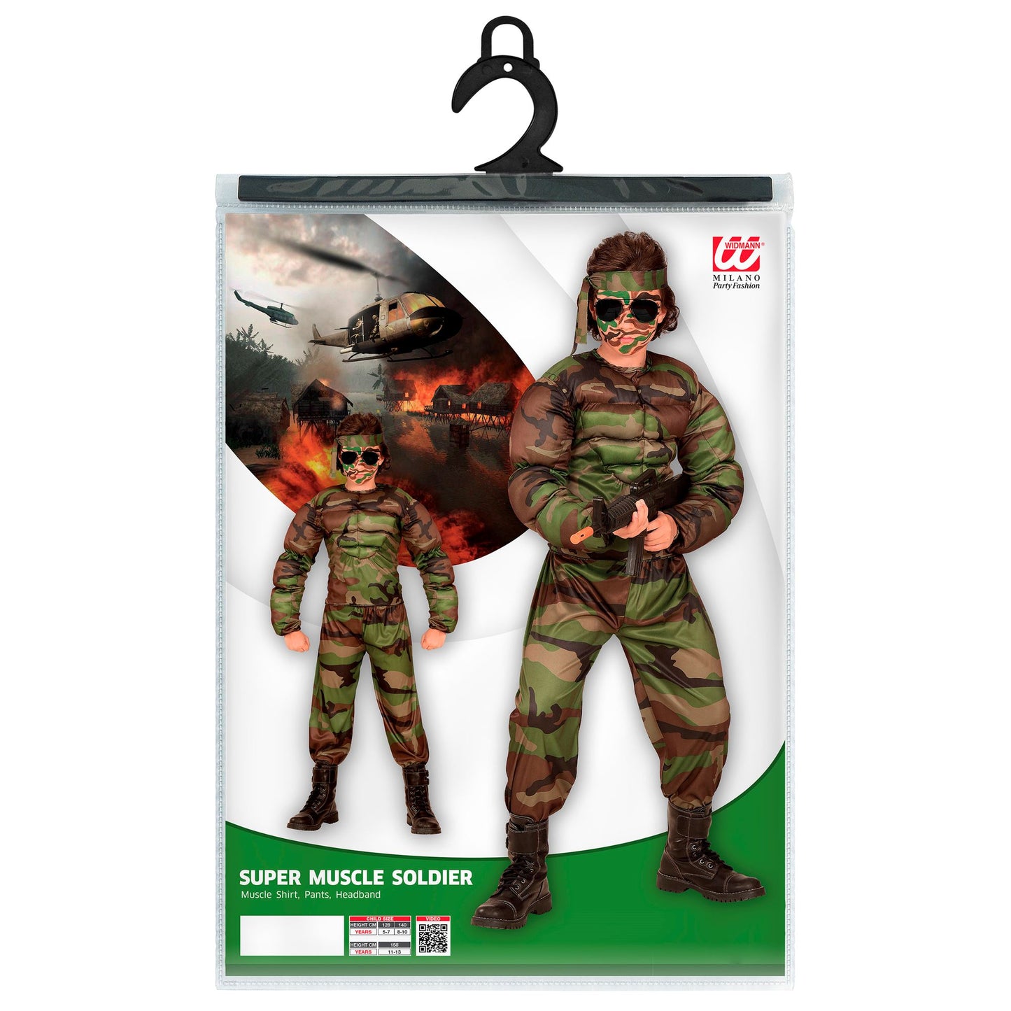 "SUPER MUSKEL SOLDAT" (Muskelshirt, Hose, Stirnband) – Ansicht 5