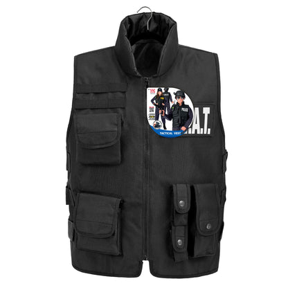 "SWAT | FBI | POLICE TAKTISCHE EINSATZWESTE" mit 6 auswechselbaren Patches - Kindergröße – Detailansicht
