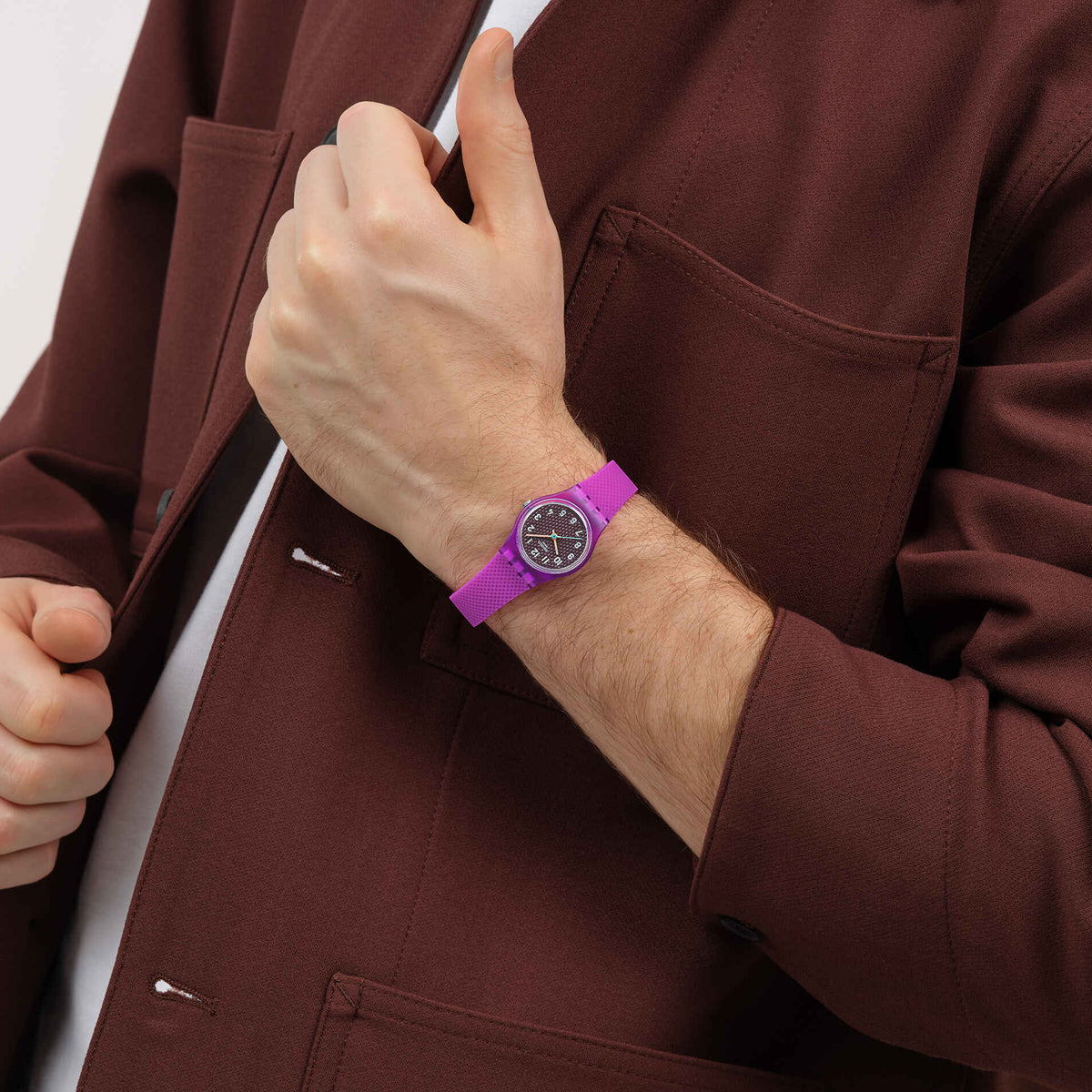 SWATCH MAGENTA WEAVE LV122 Armbanduhr ansicht-5