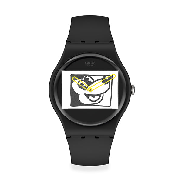 SWATCH MICKEY BLANC SUR NOIR SUOZ337 Only Time - Armbanduhr 41 mm ansicht-3