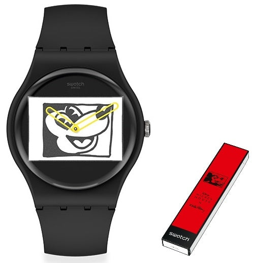 SWATCH MICKEY BLANC SUR NOIR SUOZ337 Only Time - Armbanduhr 41 mm