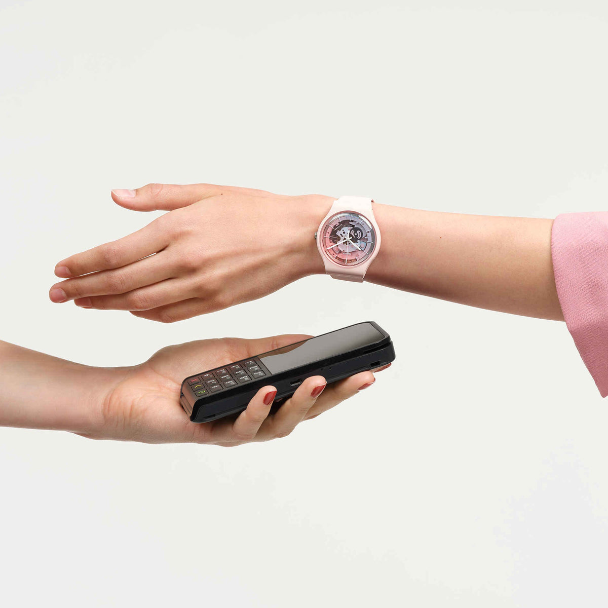 SWATCH Mod. FLEETINGLY PINK PAY! SO32P103-5300 Armbanduhr Rosa ansicht-3