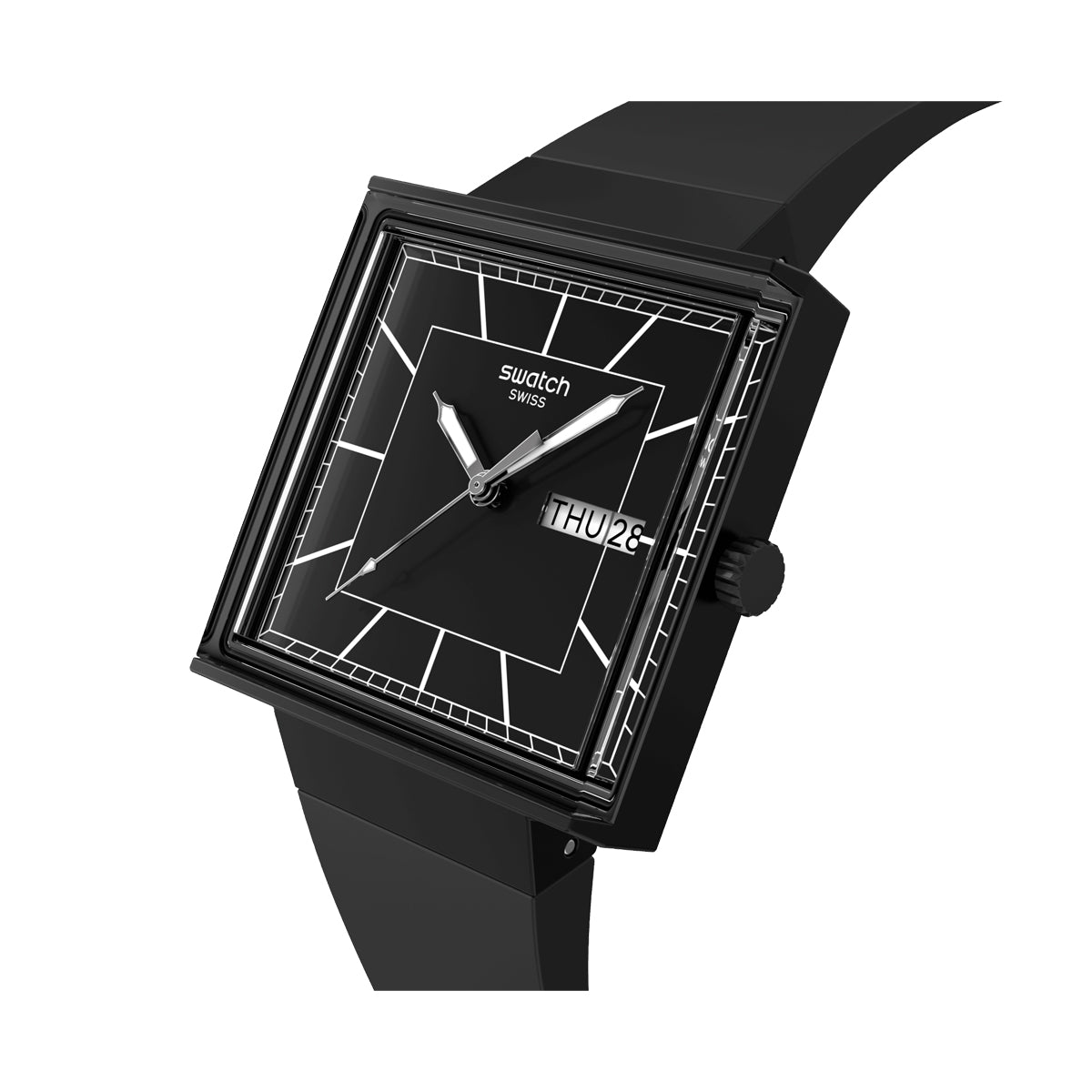 SWATCH Mod. WHAT IF…BLACKAGAIN? SO34B701 Armbanduhr Schwarz ansicht-3