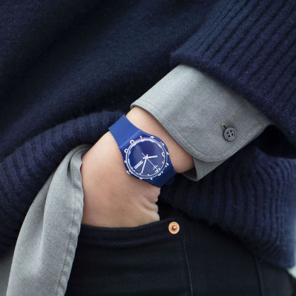 SWATCH OVER BLUE GN726 Day & Date - Armbanduhr 34 mm Blau ansicht-5