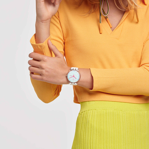 SWATCH POLAWHITE SO29K704-S14 Armbanduhr 41 mm Weiss ansicht-3