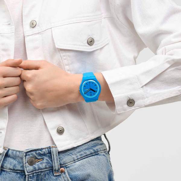 SWATCH PROUDLY BLUE SO29S702 Armbanduhr 41 mm Blau ansicht-3