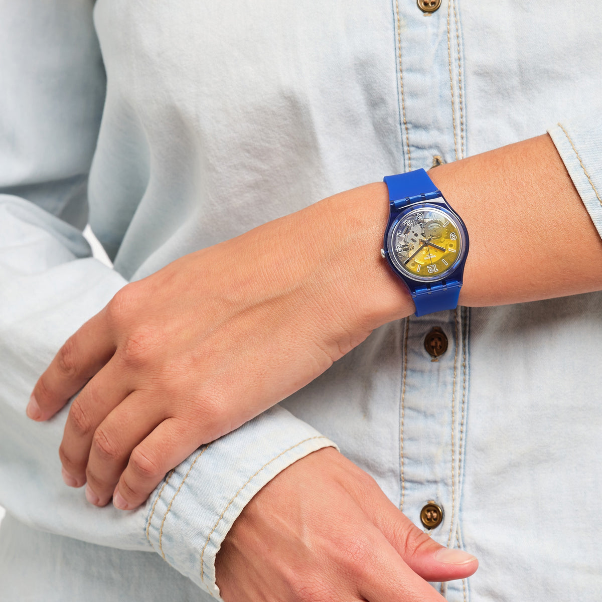 SWATCH YELLOW DISCO FEVER GN278 Only Time - Armbanduhr 34 mm ansicht-5