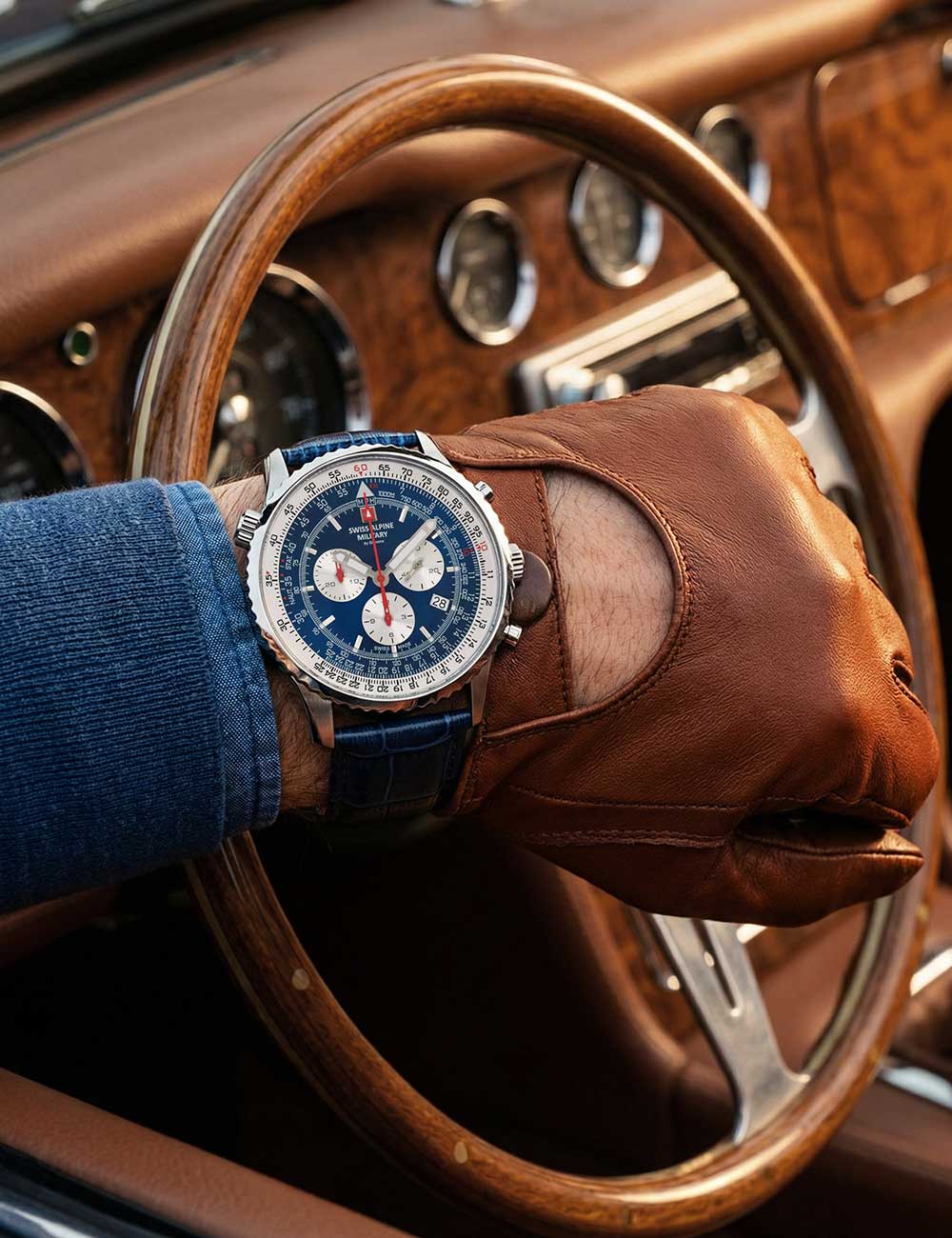 SWISS ALPINE MILITARY 7078-9535 Chronograph Armbanduhr 46 mm