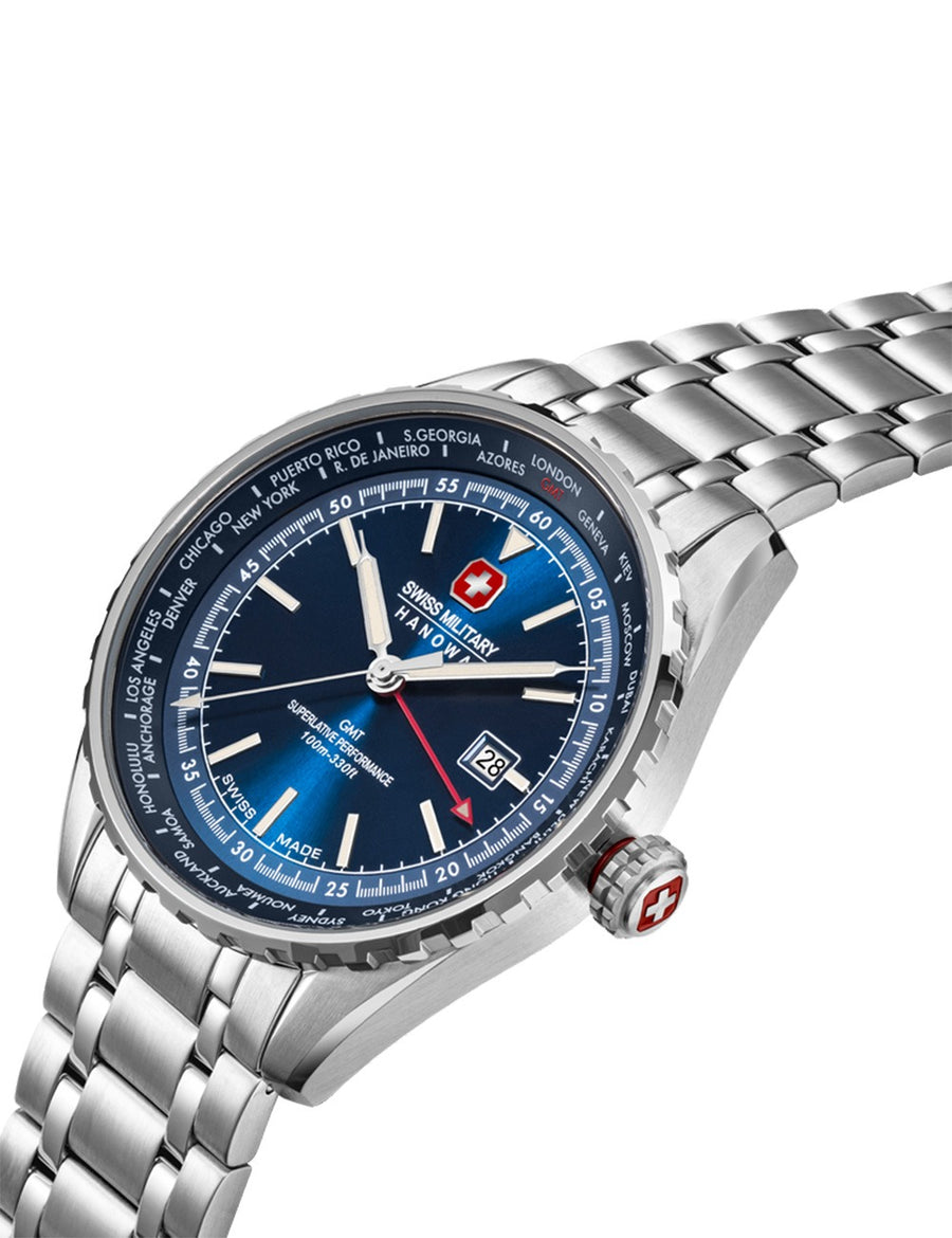 SWISS MILITARY HANOWA AFTERBURN GMT SMWGH0003204 Analoguhr Armbanduhr 20 mm
