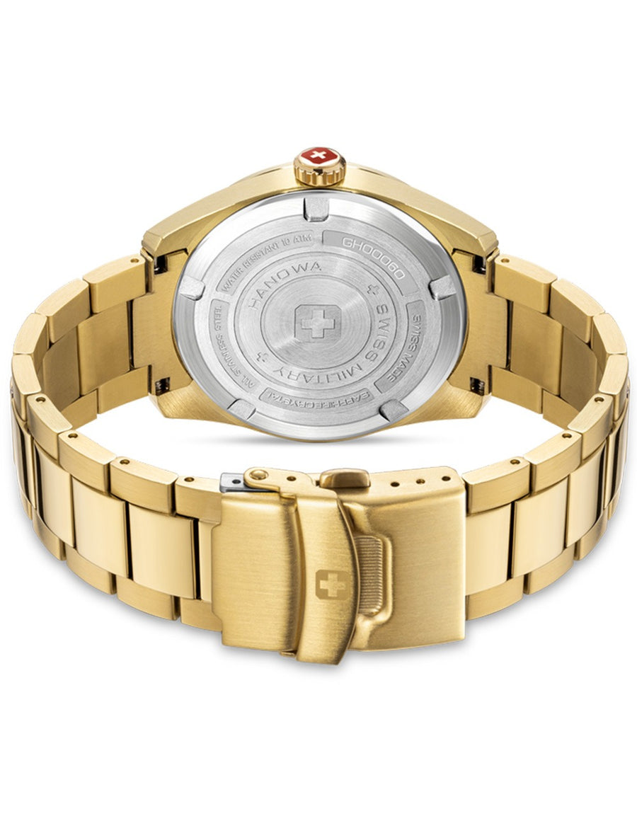 SWISS MILITARY HANOWA GOLDEN BEECH SMWGH0006010 Analoguhr Armbanduhr 20 mm Gold ansicht-2