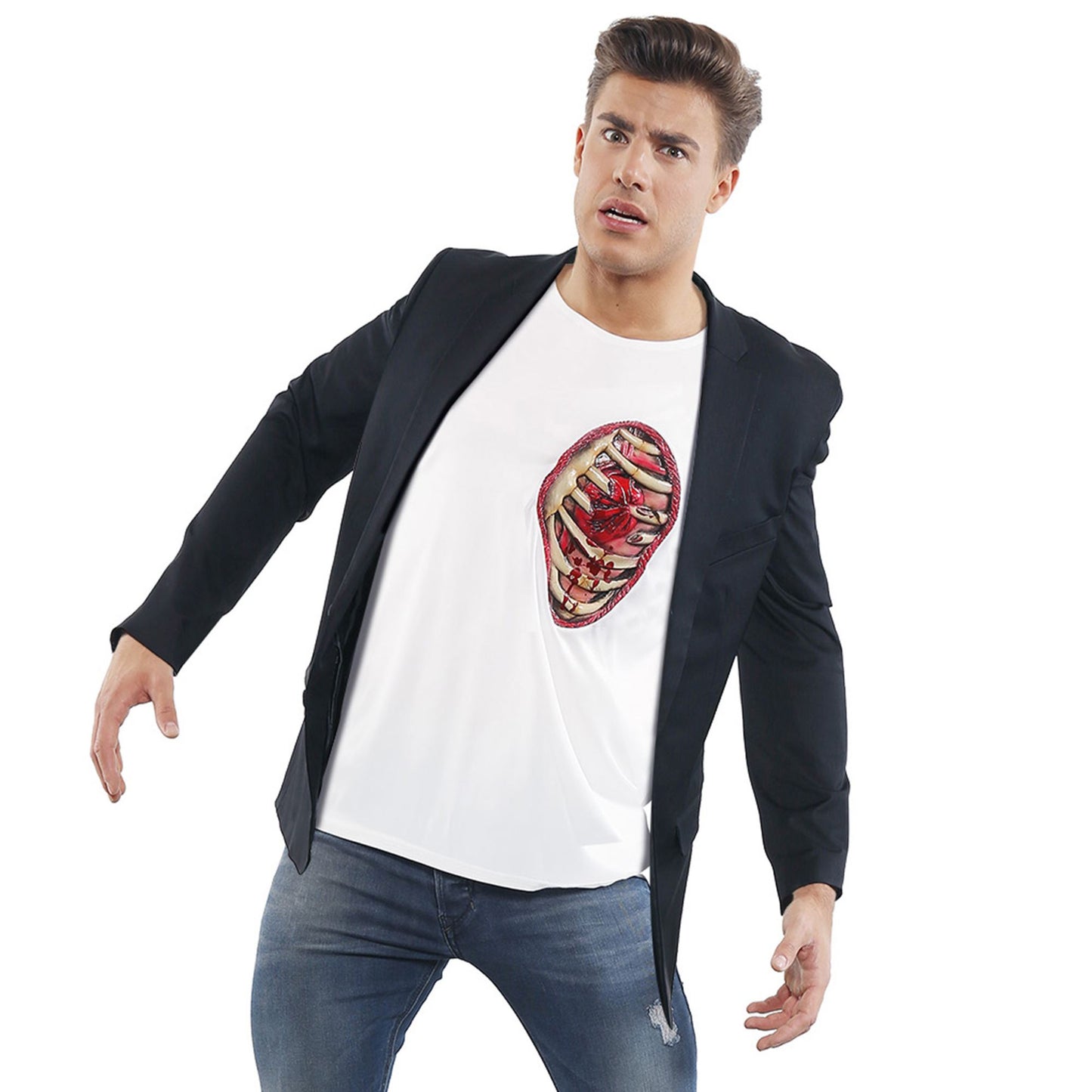 "T-SHIRT MIT BRUSTKORB, HERZ UND LUNGE" – Vorderansicht