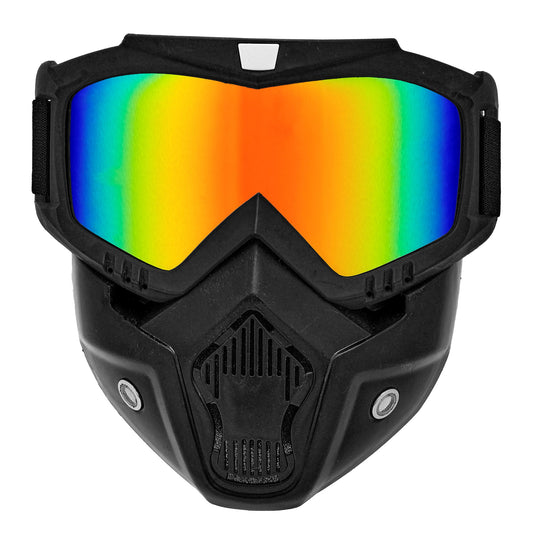 "TAKTISCHE MASKE MIT VERSPIEGELTEN REGENBOGEN GLÄSERN" – Vorderansicht