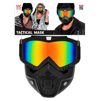 "TAKTISCHE MASKE MIT VERSPIEGELTEN REGENBOGEN GLÄSERN" – Detailansicht