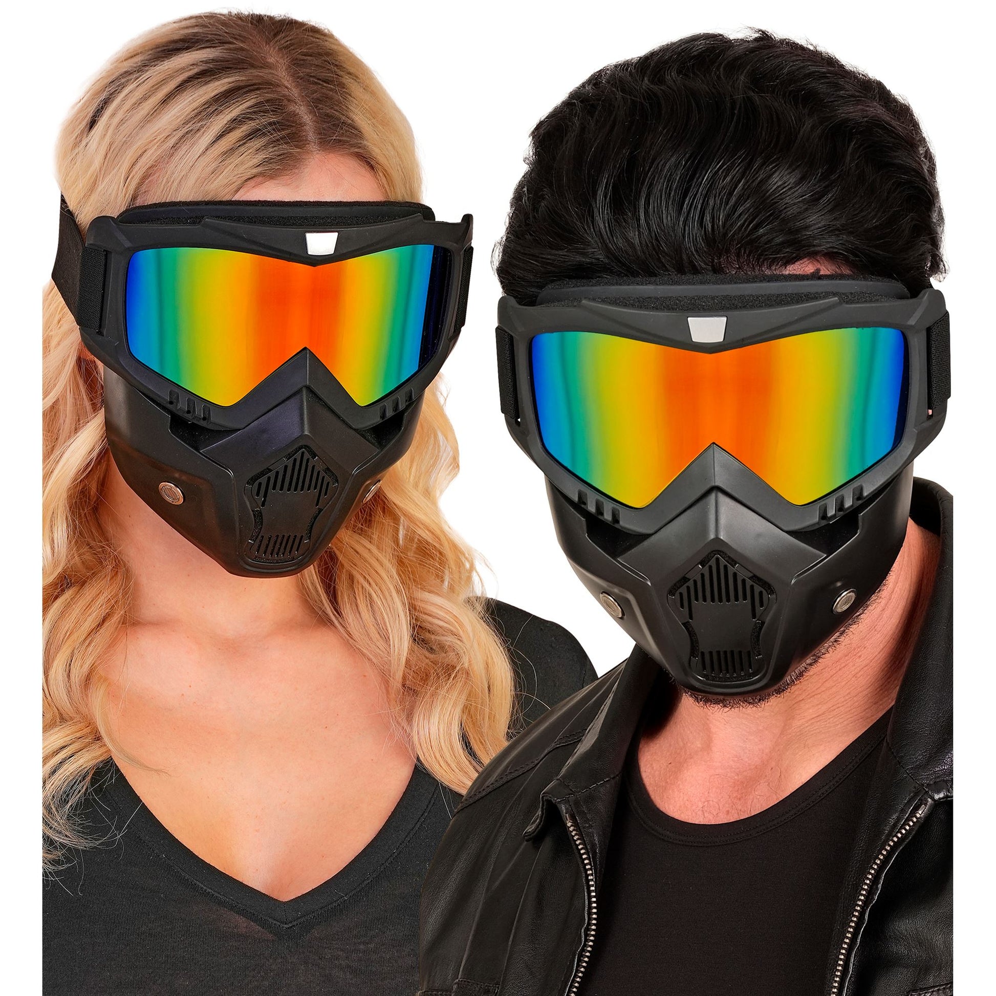 "TAKTISCHE MASKE MIT VERSPIEGELTEN REGENBOGEN GLÄSERN" – Ansicht 3