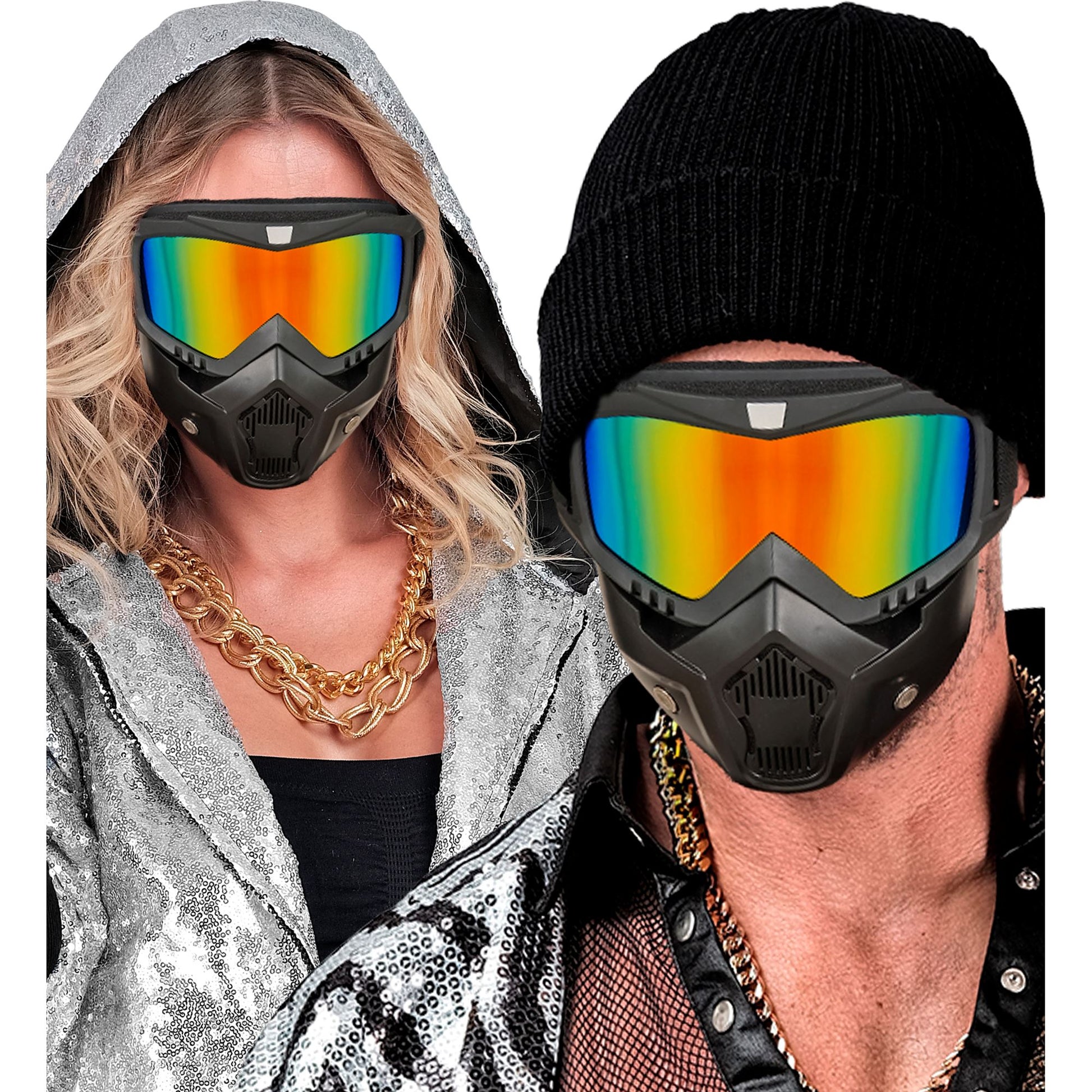 "TAKTISCHE MASKE MIT VERSPIEGELTEN REGENBOGEN GLÄSERN" – Ansicht 4