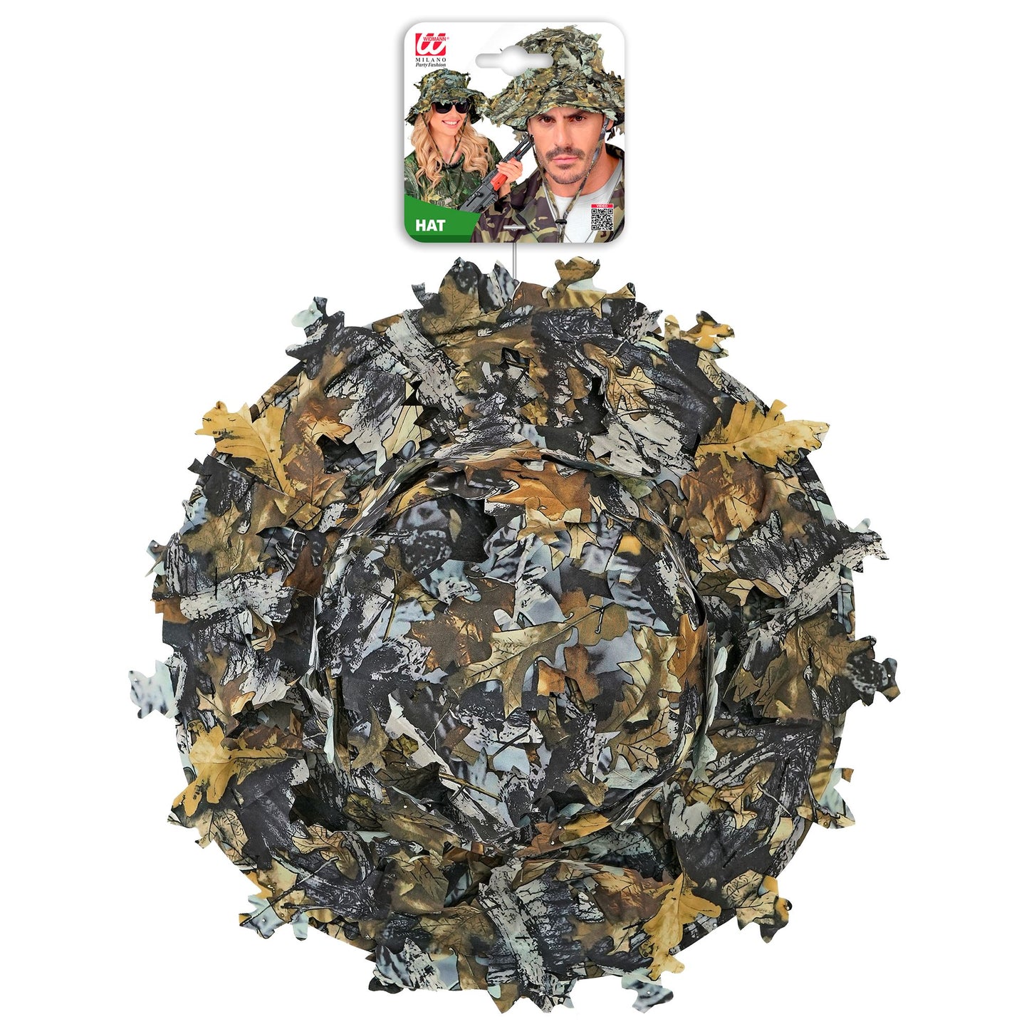 "TAKTISCHER BOONIE HUT MIT CAMOUFLAGE BLÄTTERN" – Detailansicht