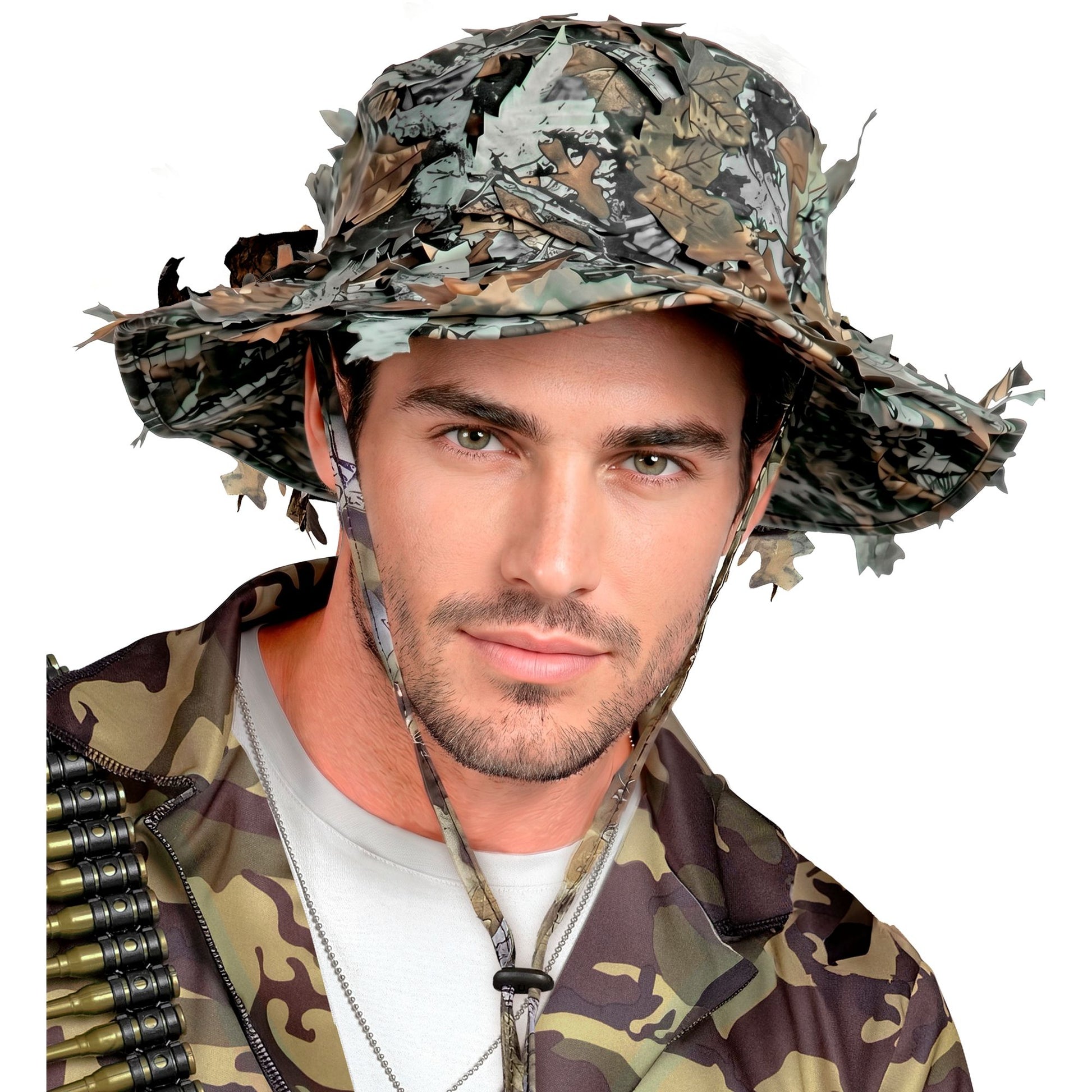 "TAKTISCHER BOONIE HUT MIT CAMOUFLAGE BLÄTTERN" – Ansicht 4